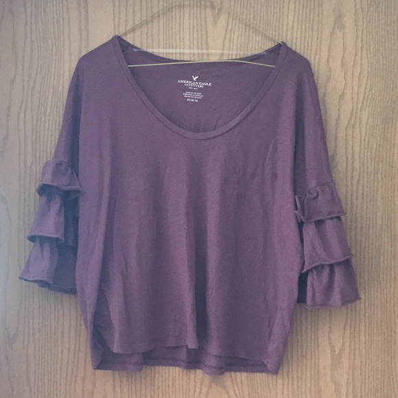American Eagle Outfitters Tops - NWOT AE 3/4 Length Purple Top